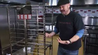 The Folding Master Collapsible Speed Rack by Master Grade - Open box with Chef Brian Hernandez