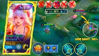 17Kills!! NOVARIA DELETE ALL ENEMIES! NOVARIA BEST BUILD & EMBLEM 2025 | MOBILE LEGENDS