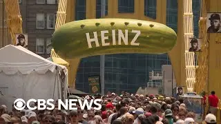Pickle juice drinking championship at Pittsburgh's Picklesburgh Festival | full video