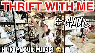 He kept our purses! Relaxing Vintage & Antique THRIFT WITH ME and THRIFT HAUL *