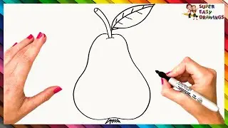 How To Draw A Pear Step By Step 🍐 Pear Drawing Easy