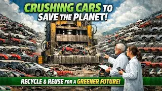 This Giant Hydraulic Machine Destroys Thousands of Cars Every Day | Car Recycling Factory