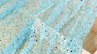 Dazzling Sequinned Ice Blue Rainfall Beading Material 36257