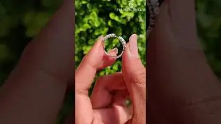 👀💎 Oval Wedding Band Oval Cut Moissanite Eternity Band Notched Wedding Band Oval Moissanite Band💍