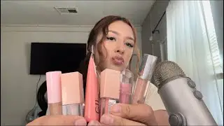 ASMR lip gloss application 💄💋 (mouth sounds) 