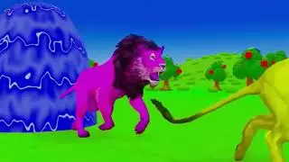 Long Slide Game With Cow Elephant Gorilla Hippopotamus Tiger - 3d Animal Game - Funny 3d Animals