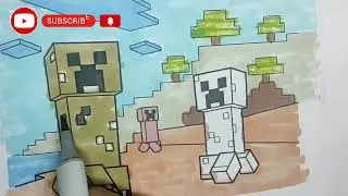 Minecraft Coloring Page | Art with Jane #ncssongs #art #drawing