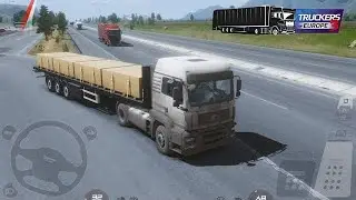 Uropian trucker gameplay with mobile 📱!! Delevery of concrete barrier 🚧!!