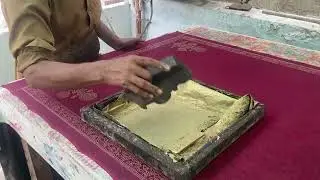 Easy block printing for beginners at home. 🎨💖 #DIYCraft #HandmadeArt #BlockPrinting #CreativeDesign