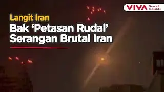 Menegangkan! Bola-bola Api Beterbangan, Hujan Rudal di Langit Teheran
