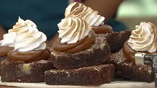 Brownie con dulce de leche y merengue - Morfi