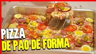 RECEITA DE PIZZA DE PÃO DE FORMA | NÃO PRECISA SOVAR, MUITO RÁPIDA E SIMPLES