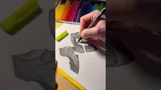 🔥3D Graffiti Alphabet -M-☄️ #graffitiart  #3dartwork #alphabetdrawing