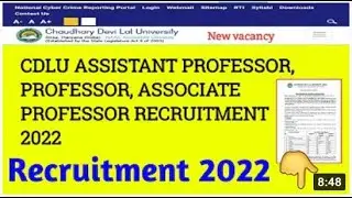How to fill Cdlu ASSISTANT Professor Online Form 2022.Cdlu Professor Associate Professor RECRUITMENT