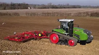 4Kᵁᴴᴰ Fendt 943 Vario MT & Väderstad NZ Aggressive 800 cultivator working by the A140 in Suffolk