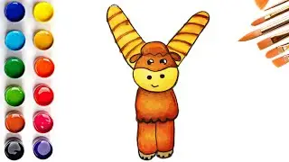 How To Draw Cute Yak With Letter Y For Kids #drawing #animals