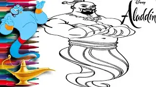 Gieni  drawing 🎨🖌️| Aladdin and the wonderful lamp cartoon | Colouring 🌈🦄 craft