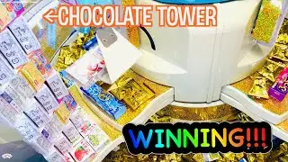 Candy Pusher Sweet Land Challenge at JAPAN |CHOCOLATE BIG TOWER !! WINS !! Coin Pusher | スイートランド
