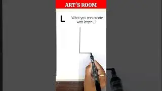 Easy Drawing Idea With Letter L | Lighthouse With L #shorts #youtubeshorts #artsroom