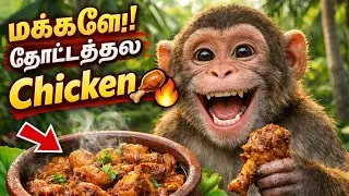 👉 மக்களே! தோட்டத்துல Chicken 🍗🔥 | Monkey Village Cooking Vlog