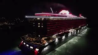 valiant lady departing portsmouth on its maiden voyage 03.03.2022 (4k ultra hd)