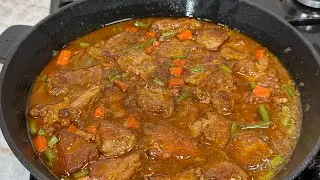 Braised Pork Neck Steak With Veggies | Tender And Flavourful One Pot Dinner | Pork Recipe 
