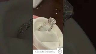 White Sapphire Lotus w Moissanite Diamonds Infinity Split Shank Band. Ready to Ship