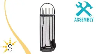 Sunnydaze 4-Piece Fireplace Tool Set with Mesh Shroud Holder - GWC-130