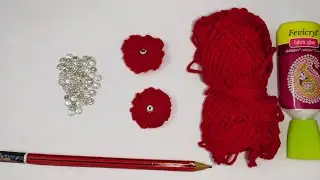  Easy Woolen flower idea || Amazing craft idea with yarn || Simple art || Inji Muttayi by she 