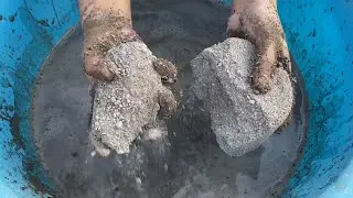 New crunch munch muddy stone crush sand crumbling on water/ #oddlysatisfying #satisfying 💦💦❤️