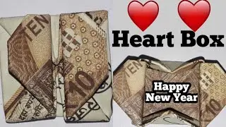How to Make Origami Heart Box & Envelope with 10 Rupees Note | Simple Heart Box & Envelope Tutorial