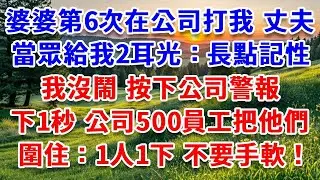 婆婆第6次在公司打我，丈夫當眾給我2耳光：長點記性！我沒鬧 按下公司警報，下一秒 公司500員工把他們圍住：一人一下 不要手軟！#詩涵講故事#為人處世#生活經驗#情感故事#晚年哲理#說故事#原創故事
