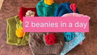 How to knit a girls beanie❄️❄️🧶🧶easy and fast 