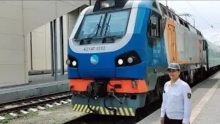Прибытие поезда Алматы - Костанай на вокзал Караганды #караганда #вокзал #прибытиепоезда