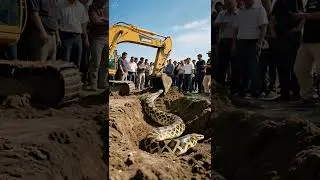 The Excavator Revealed a Surprisingly Huge Snake During Digging! 😲 #xcavator #excavator