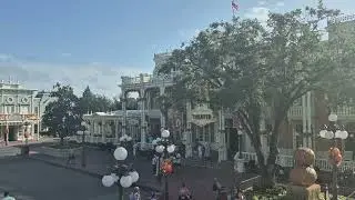 Walt Disney World Magic Kingdom view from the train station. 