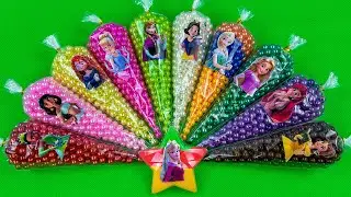 Elsa Slime: Looking For Disney Princesses Clay With Perl Bags! Satisfying ASMR Video