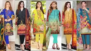 Digital Dress /  Lawn  90/70  /  Print Shirt / Dyed Trouser / Same Printed Dupatta ||  #richfashion