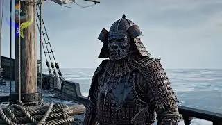 Wooden Warship Deck Above a Frozen Sea – Absolute Stillness