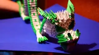МОДУЛЬНОЕ ОРИГАМИ зеленый дракон мк