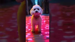 A Mini Maltese Bichon Neon Style - I am Uxy
