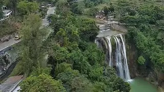 Nglirip Waterfall || Air Terjun Nglirip Singgahan Tuban Tampak Dari Awang Awang