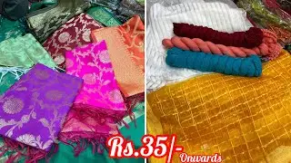 Chickpet wholesale & retail Duppata Centre | Courier Avl #dupatta #banarasi #cotton #lenin #jute