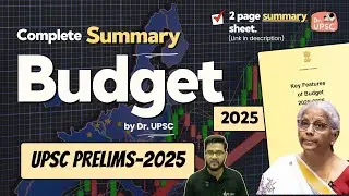 🔥BUDGET-2025 | Complete summary in one-shot🚀 | Everything you need to know for UPSC Prelims-2025