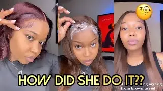Gorgeous Wig Recolor & Restyle!✨ Best Burgundy Color Lace Front Wig Install 💃🏼💃🏼