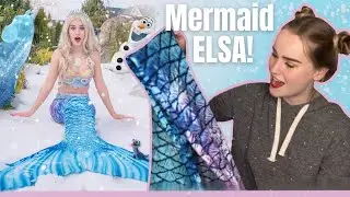 New Frozen ELSA MERMAID TAIL!! Unboxing & SNOW Photoshoot!