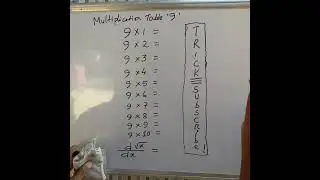 292  Multiplication table  9   #shorts  #trick