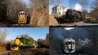 CNJ 0-6-0 113 Pulls Santa Trains, Freshly Painted RBMN 3059 and Budd RDCs