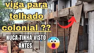 VIGA BIAPOIADA!! Fizemos a viga no lugar das pranchas de madeira - telhado - colonial - Part 2