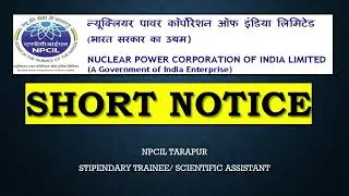 NPCIL - Tarapur | B.Sc. Chemistry Central Govt Job 2026 | No Experience required